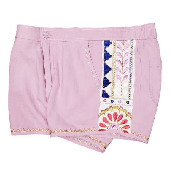 Anthropologie Embroidered Track Shorts - Picture 5 of 10